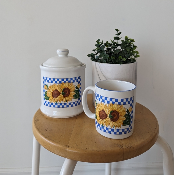 Vintage Sunflower 90s Mug and Jar Set - Picture 4 of 5